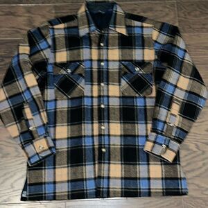 Arrow Sportswear Virgin Wool Nylon plaid flannel style work shirt shirtJac L
